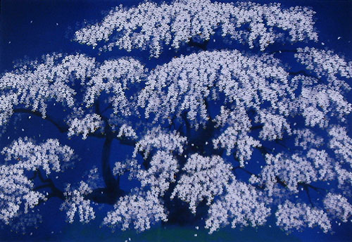 中島 千波「静夜 三春の龍桜」-版画：DEPO.JP